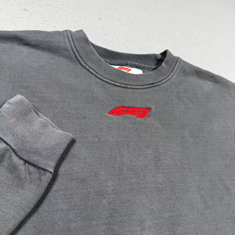 PacSun Formula‎ 1 F1 Embroidered Logo Sweatshirt Charcoal Grey Mens Large